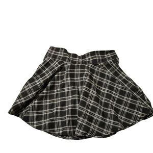 Plaid Black and White Women's Skirt
